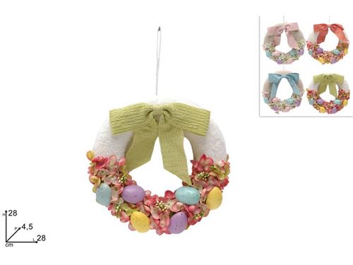 330761 COROA PASCOA 28CM 4SORT