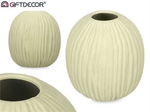 94234 JARRA RISCAS CERAMICA BOLA VERDE 15 x 15 x 18 cm.