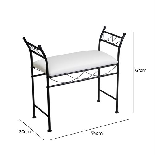 806061 BANQUETA METAL PRETO 74 X 30 X 67 CM