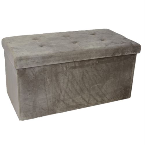 BANQUETA C/ARRUMAÇÃO VELUDO TAUPE 76X38CM