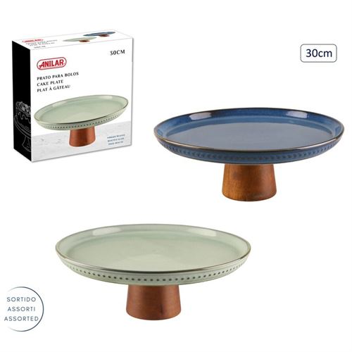 5912024 PRATO BOLO CERAMICA COM PE 30CM