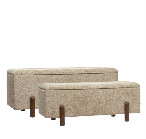 96707 CONJUNTO 2 BANQUETAS MADEIRA E TECIDO