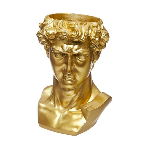 POLIRESINA - VASO BUSTO DAVID DOURADO C 34,00 L 34,00 A 46,00