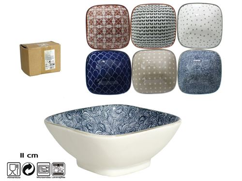 046976 TIGELA QUADRADO 11CM ROMA 6 SORT.