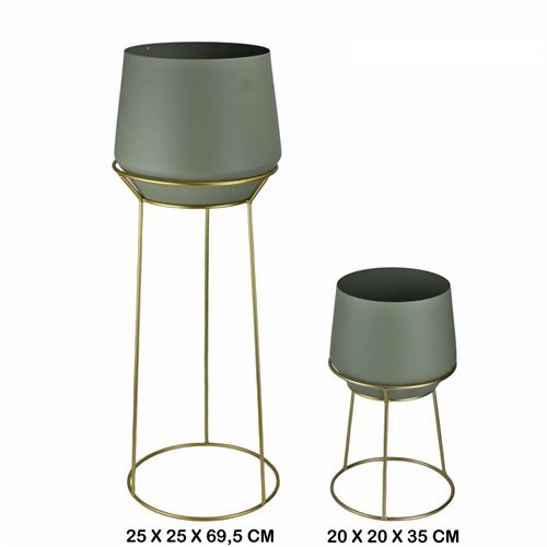09-IT-0724 FLOREIRA METAL CJ.2 BASE DOURADA