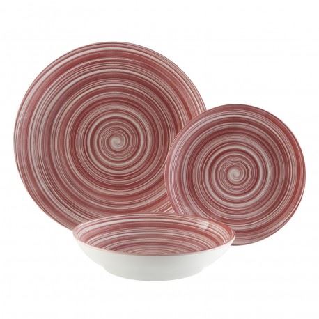 22120079 SERVIÇO CERAMICA PARTESIA ROSA 18PÇS 27CM 20CM 19CM
