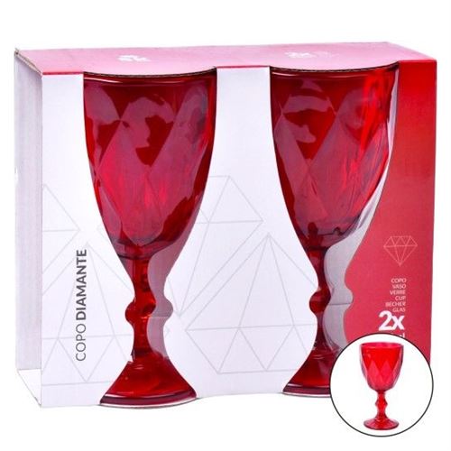 424909 COPO PE VERMELHO 310ML 2UN 424-90