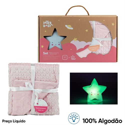 91.SET26-02 CONJUNTO MANTA 80X110CM EXTRA SUAVE COM LUZ PRESENÇA