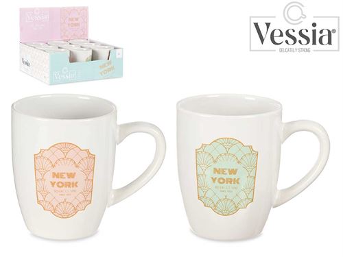 66901 CANECA CERAMICA NY SORT2 12 x 8 x 10 cm.