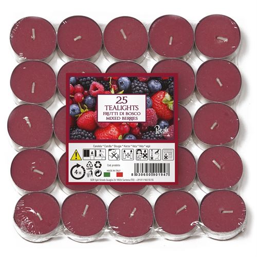 149183 VELA T-LIGHT PK25 MIXED BERRIES