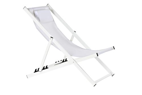 MB-190674 ESPREGUIÇADEIRA DE ALUMÍNIO 102X63X98 COM ENCOSTO DE CABEÇA