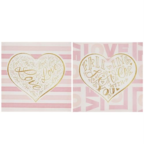 207889 QUADRO LOVE LOVE 28X28X1,5CM 2 ASS.