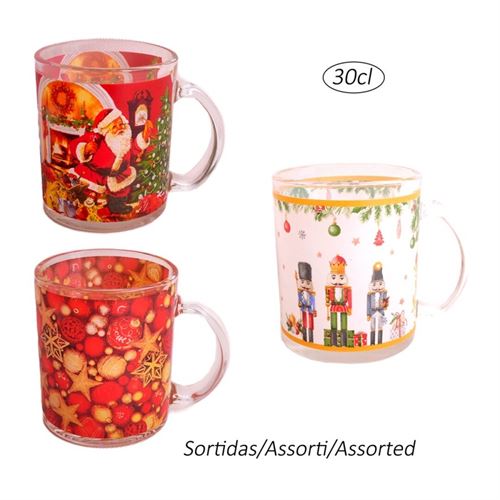 CANECA NATAL VIDRO 30CL