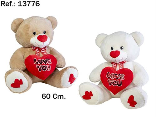 13776 URSO CORAÇAO LOVE U 60CM