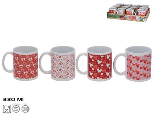 390376 XICARA MUG 330ML AMOR GRES 4 SORT