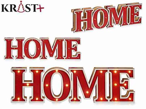91598 LETRA MADEIRA HOME VERM C/LED