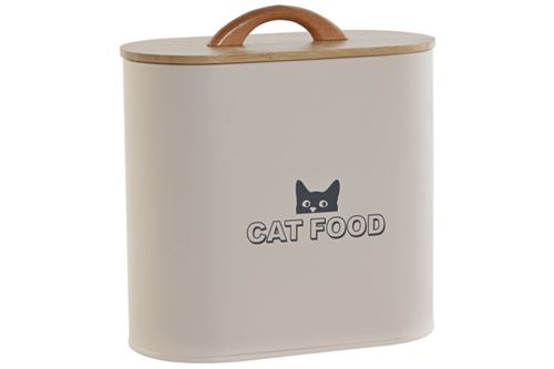 PC-217589 LATA METAL BAMBU 20X10X18 3.6L COMIDA BEGE