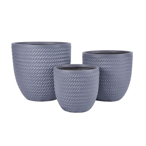 VASOS CINZA SET3 37X37X36CM 