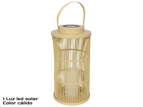 423449 LANTERNA SOLAR JOEL NATURAL 1LED PLS 35,5X18,5X18,5 C