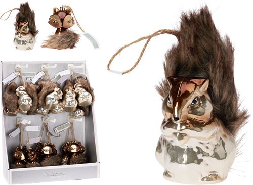 ABJ450430 ADORNO NATAL PARA ARVORE ESQUILO 11CM