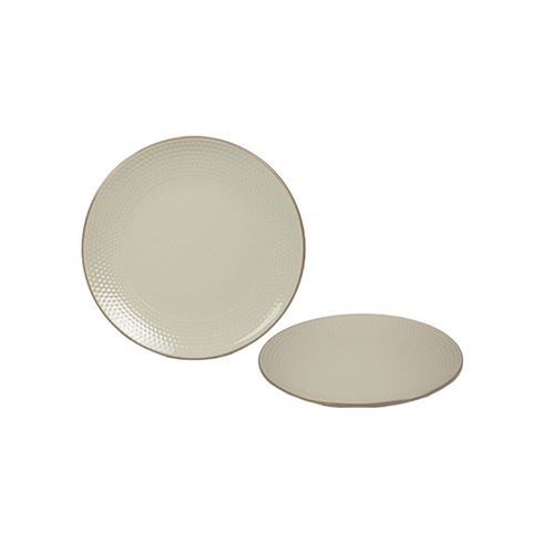 ASSIDO006 PRATO SOBREMESA PINTAS 19,5CM CINZA GRES