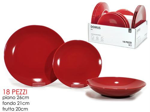 SERVIÇO MESA 18PÇS VERMELHO