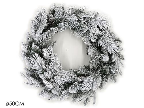 494606 COROA NATAL COM NEVE 40CM