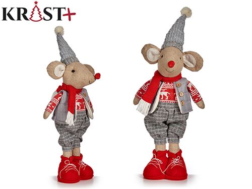 BONECO RATO NATAL TECIDO 48CM