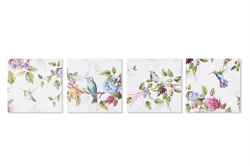CU-193723 QUADRO TECIDO TELA  40X1,8X40 PASSAROS 4 SORT.