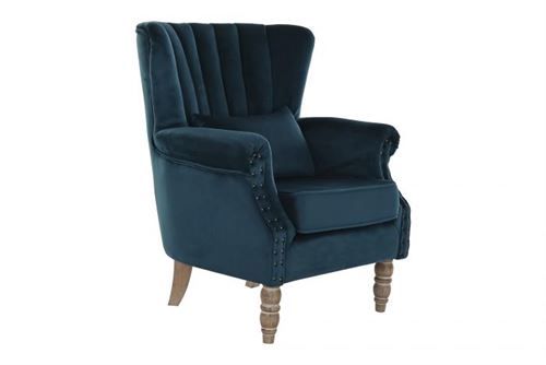 MB-188032 CADEIRÃO VELUDO RUBBERWOOD 73X75X87 ALMOFADA
