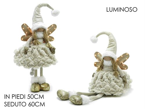 307008 ANJO C/LUZ DOURADA 2MOD 60CM