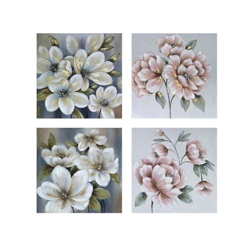 189178 PINTURA FLOR MARISA 80X80X3CM 4 VARIEDADES