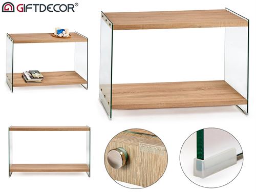 18546 MESA MADEIRA VIDRO 120X40X76CM
