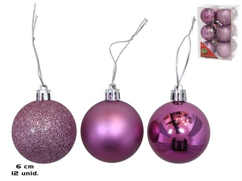929745 BOLA NATAL VIOLETA CX12 6CM