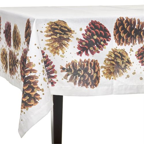 91130 TOALHA MESA PINHA 150X300CM 100%ALG