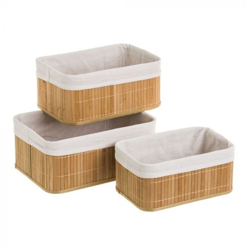 SET 3 CESTO BAMBU NAT 35X25X15CM