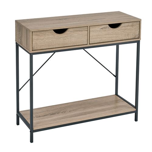 803476 CONSOLA 2 GAVETAS PB-METAL 80 X 30 X 75 CM