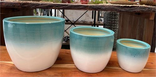 SET 3 VASOS CERAMICA 28,50X28,50X23CM