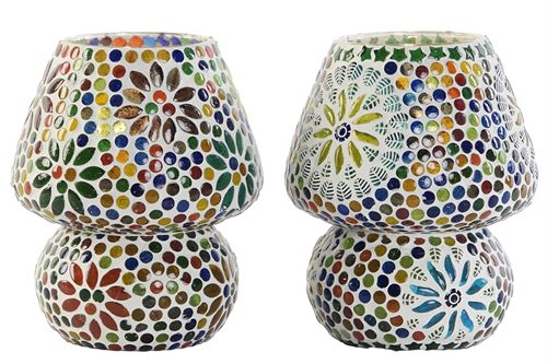 LA-206664 CANDEEIRO DE MESA VRD 25X13X23 MOSAICO 2MOD