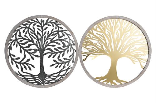 DP-206544 DECORAÇÃO DE PAREDE DE MADEIRA 61X2X61 ÁRVORE DA VIDA 2MOD