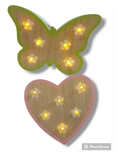 DP-143689 DECORAÇAO MADEIRA C/LEDS BORBOLETA