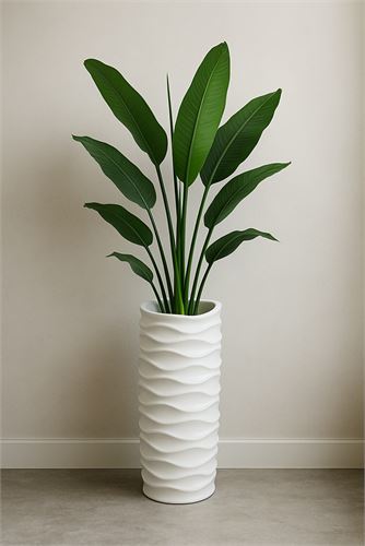 107034704 VASO RESINA BRANCO 33X33X70CM