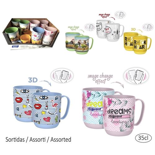 CANECA 3D PP IML 35CL 9.5X11X8CM