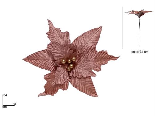 287263 FLOR DE NATAL ROSA 34CM