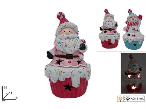 254050 CUPCAKE NATAL CERAMICA 19CM 3 SORT