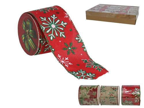 002989 FITA NATAL FLORAL 6,3X2,7MT 3 SORTIDOS