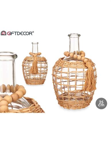 17530 GARRAFA VIDRO COM CORDA 25CM