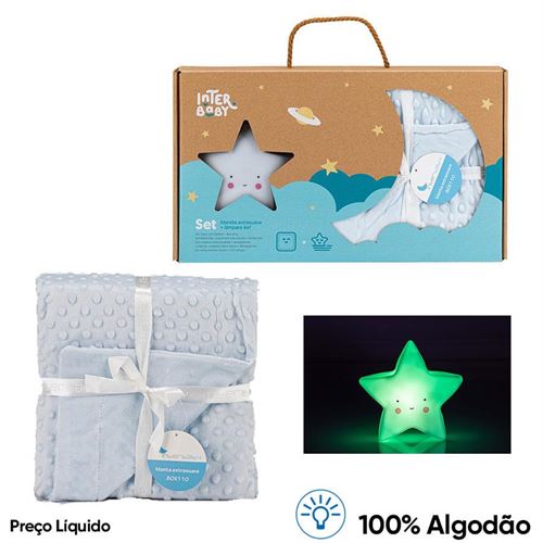 91.SET26-01 CJ.MANTA 80X110CM EXTRA SUAVE COM LUZ PRESENÇA