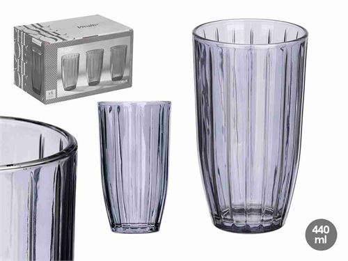 12395 COPO VIDRO CHLOE 440ML CINZENTO