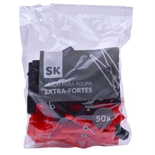 075064 MOLAS P/ ROUPA 50UNI PLAST. VRM/PRT